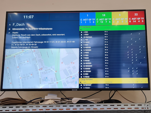 Einsatz- und Statusanzeige (Divera Monitor) im Feuerwehrgerätehaus